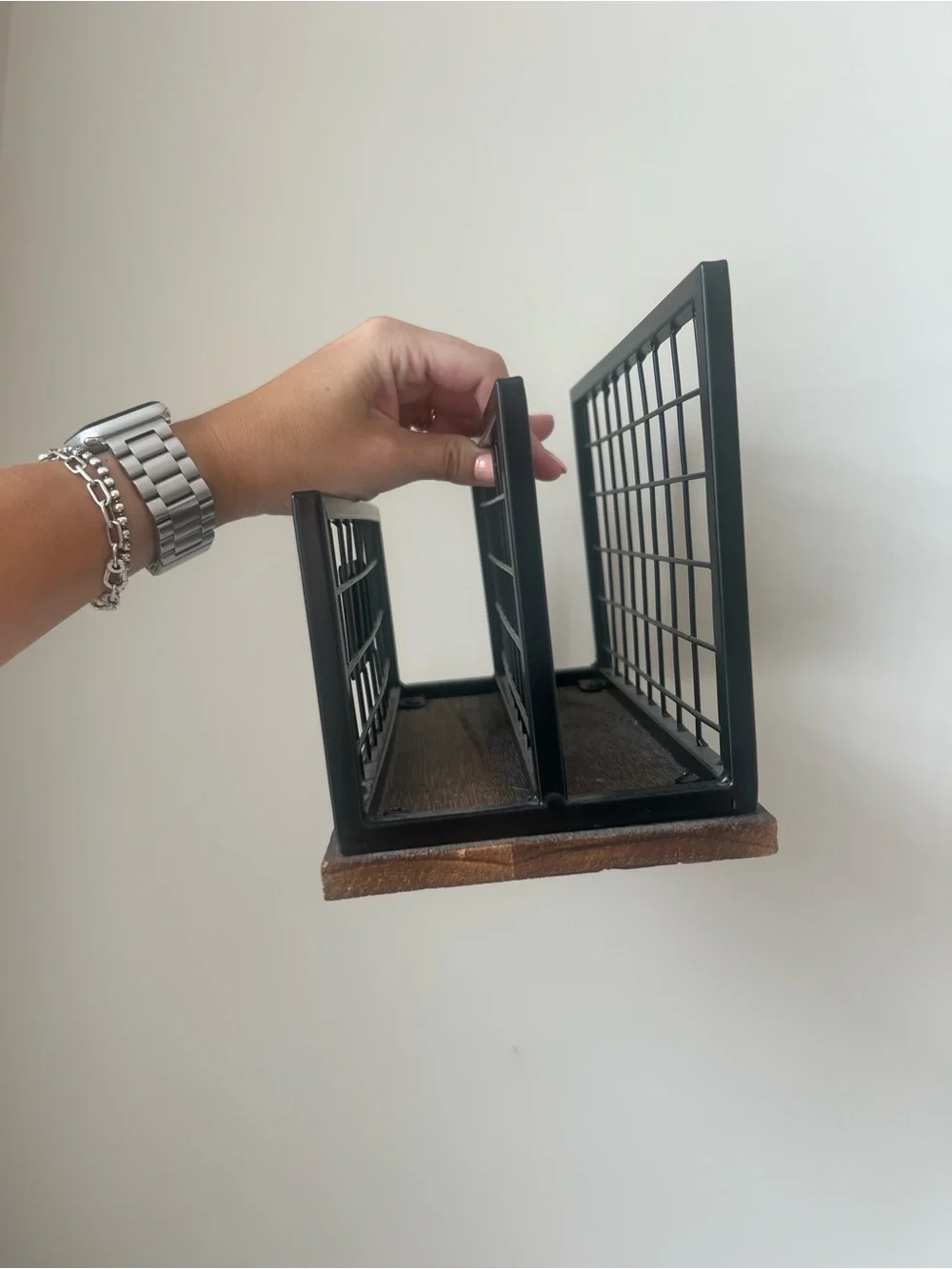 Rae Dunn Black Wire & Wood Letter Holder